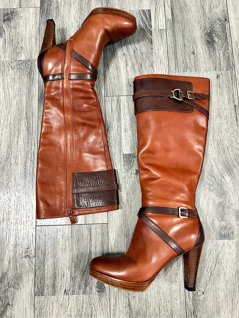 Cole Haan x Nike Air Poppy Bit Riding Boots Sz 8.5 B